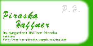 piroska haffner business card